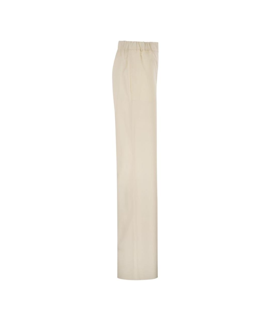 MAX MARA Белые шерстяные прямые брюки, фото 2