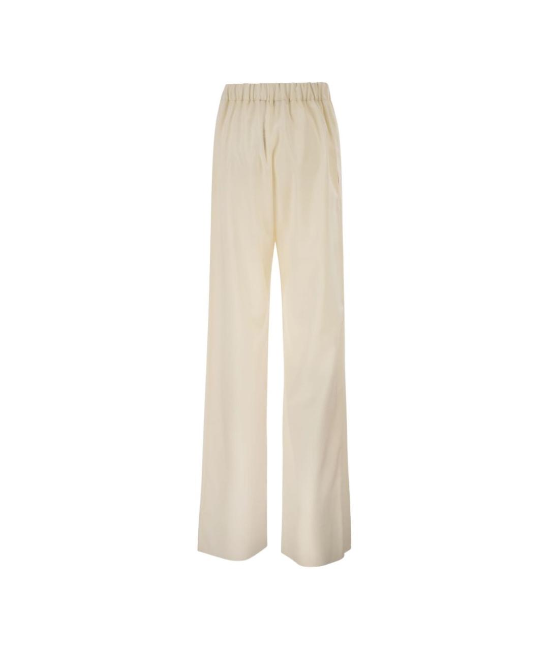 MAX MARA Белые шерстяные прямые брюки, фото 3
