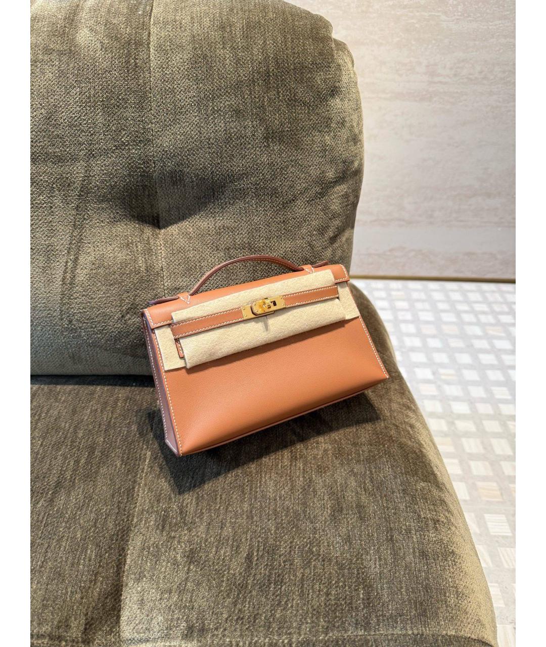 HERMES Коричневая кожаная сумка тоут, фото 3