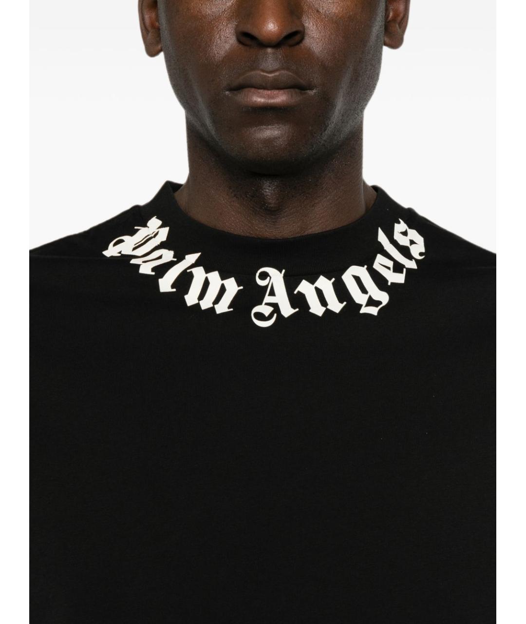 PALM ANGELS Черная хлопковая футболка, фото 5