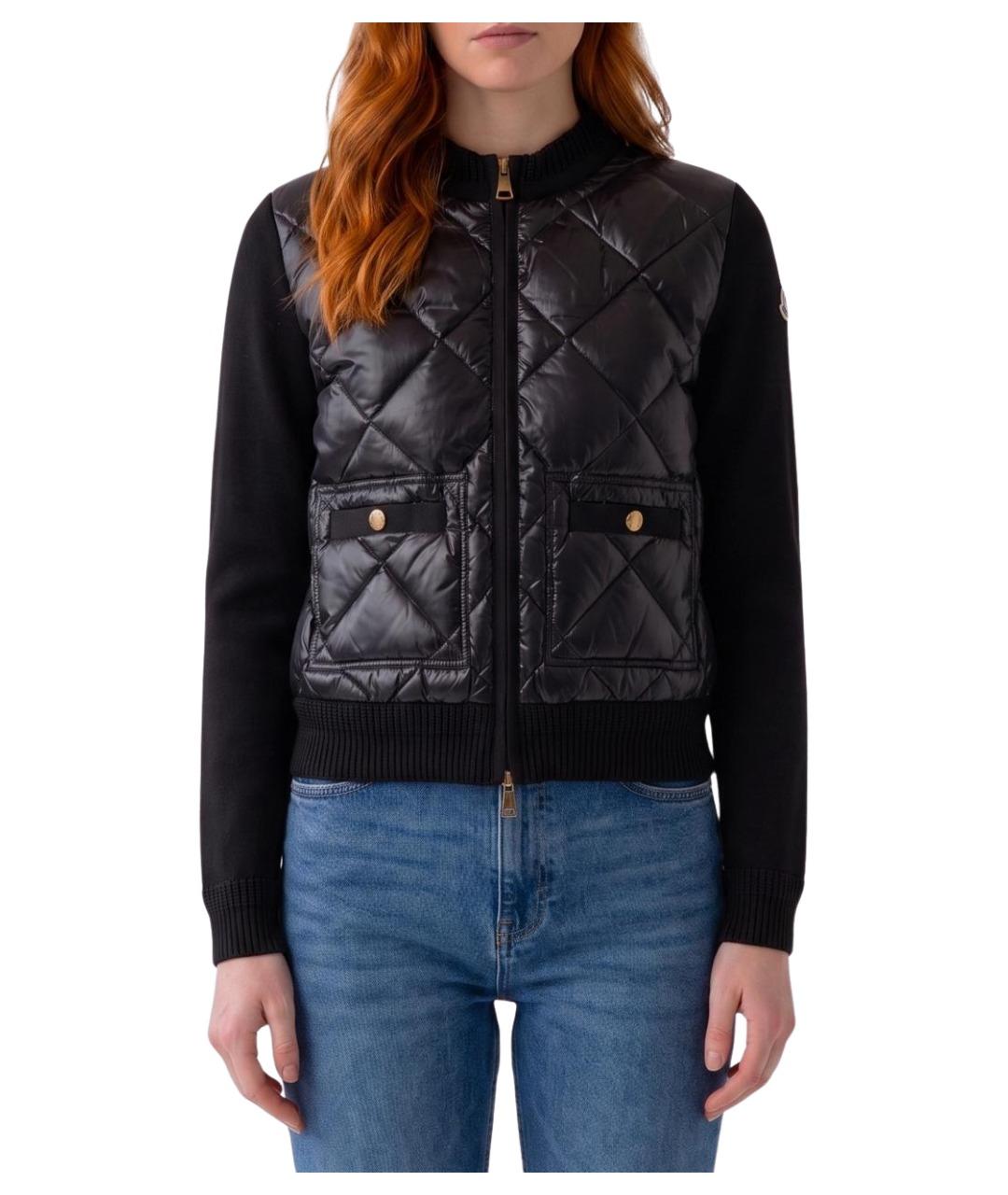 MONCLER Черный хлопковый кардиган, фото 1