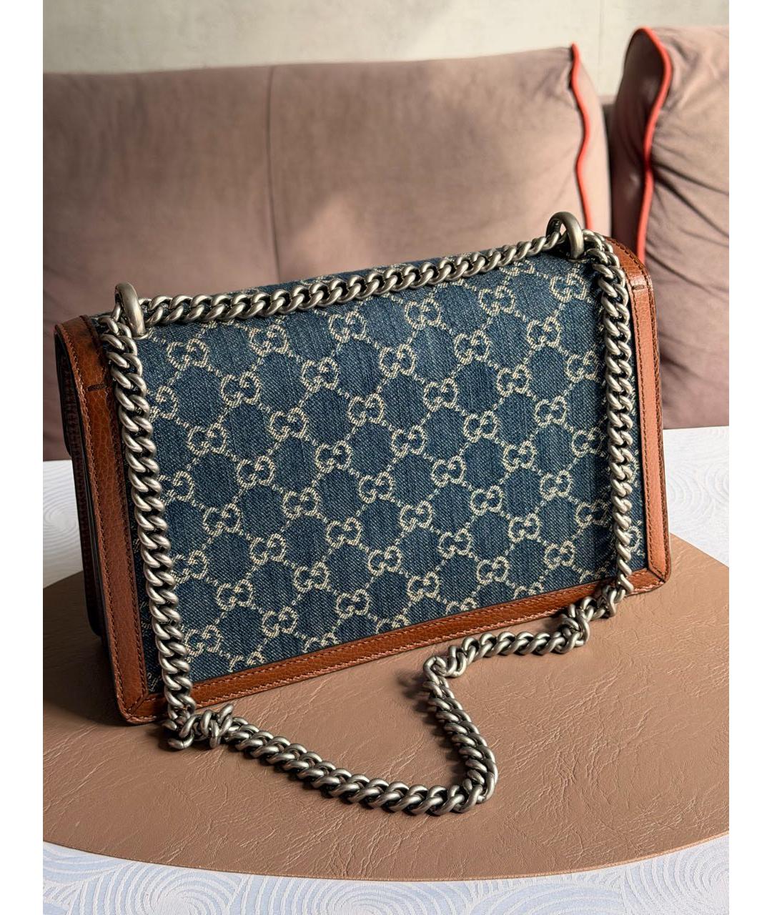 GUCCI Коричневая кожаная сумка через плечо, фото 3