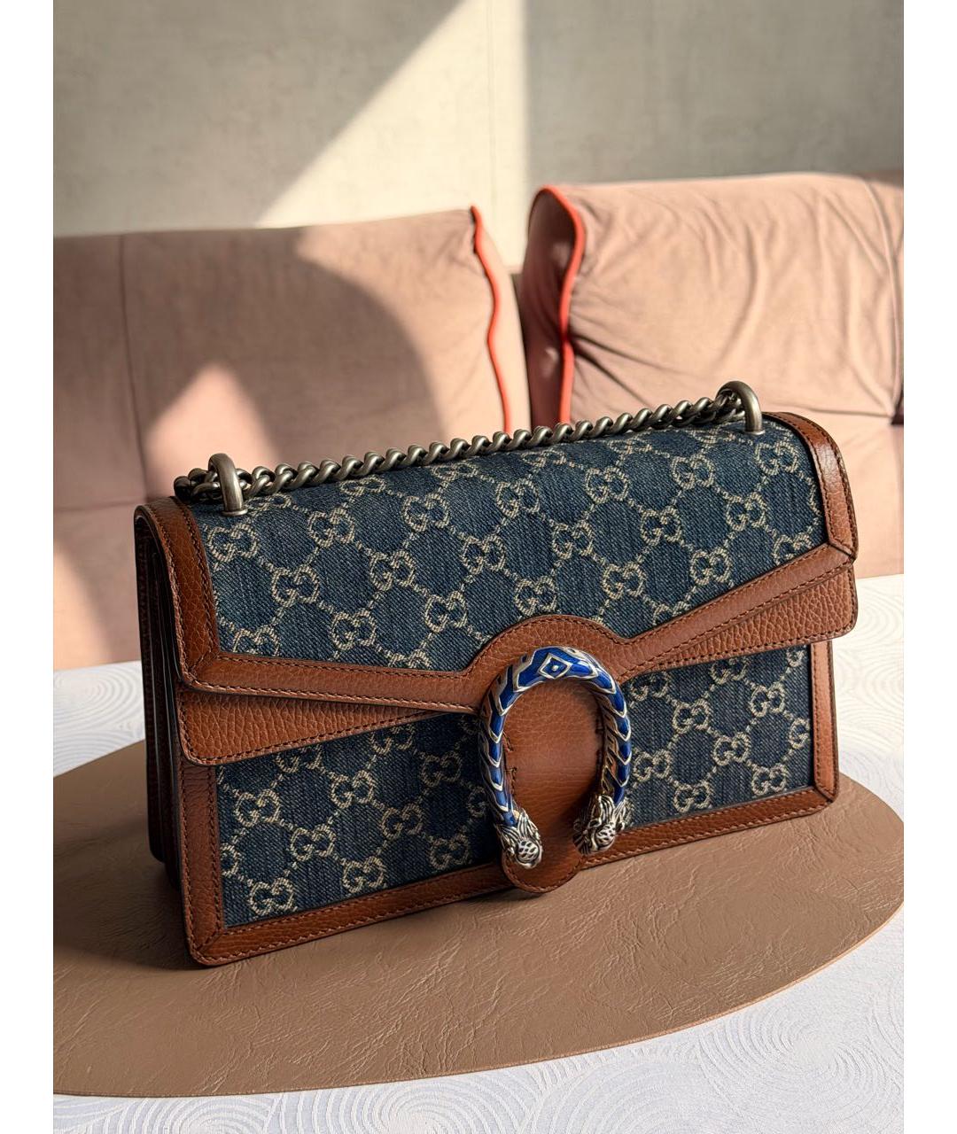 GUCCI Коричневая кожаная сумка через плечо, фото 2