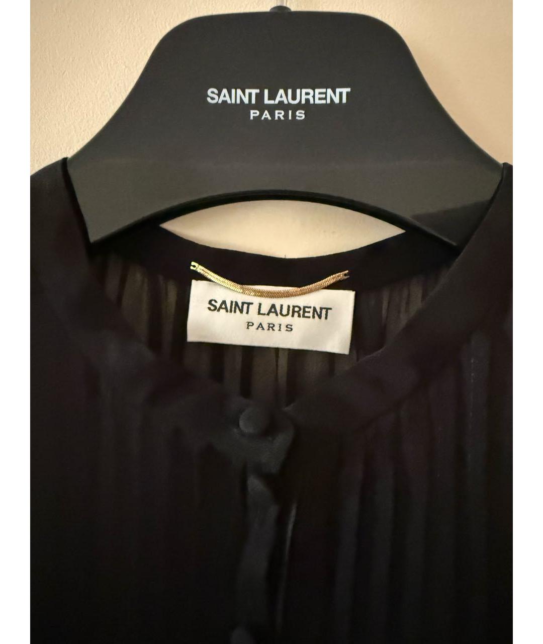 SAINT LAURENT Черное шелковое вечернее платье, фото 3