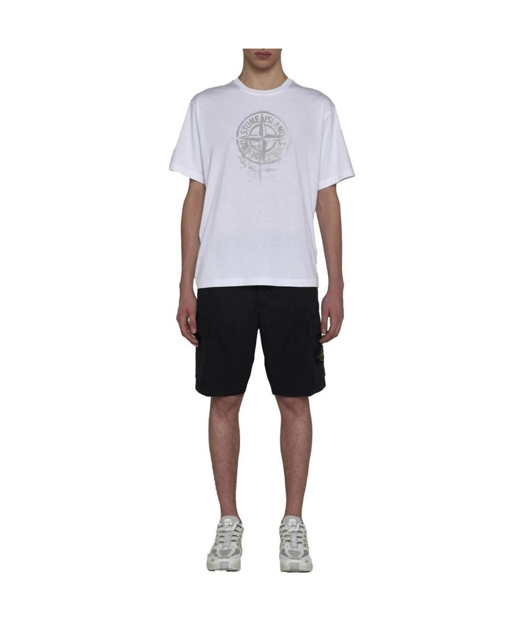 STONE ISLAND Темно-синие хлопковые шорты, фото 5
