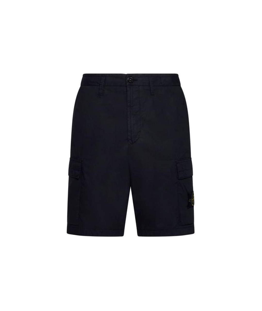 STONE ISLAND Темно-синие хлопковые шорты, фото 6