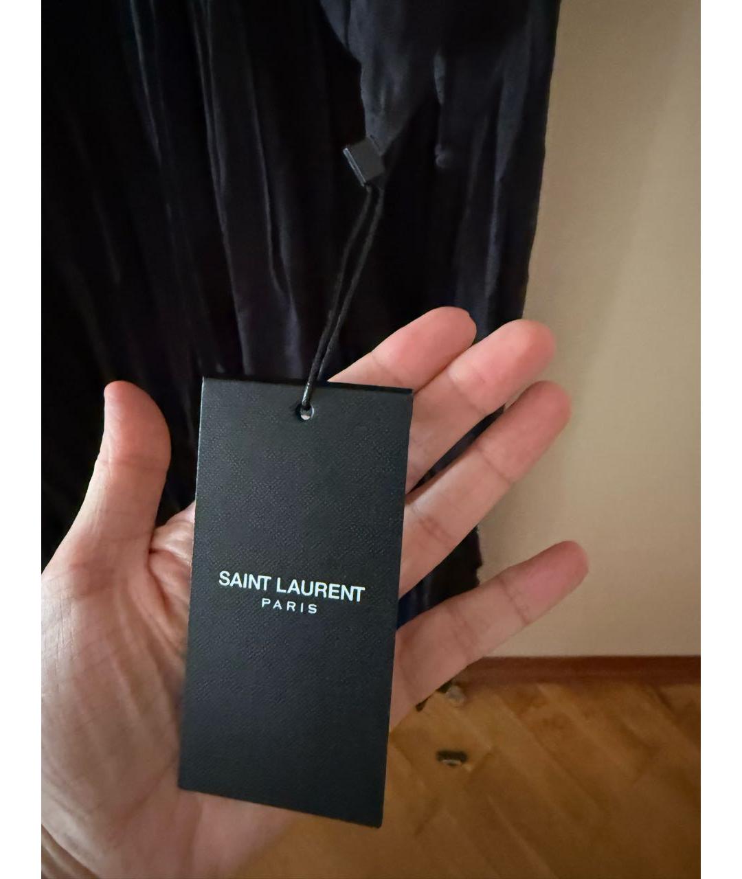 SAINT LAURENT Черное шелковое вечернее платье, фото 4