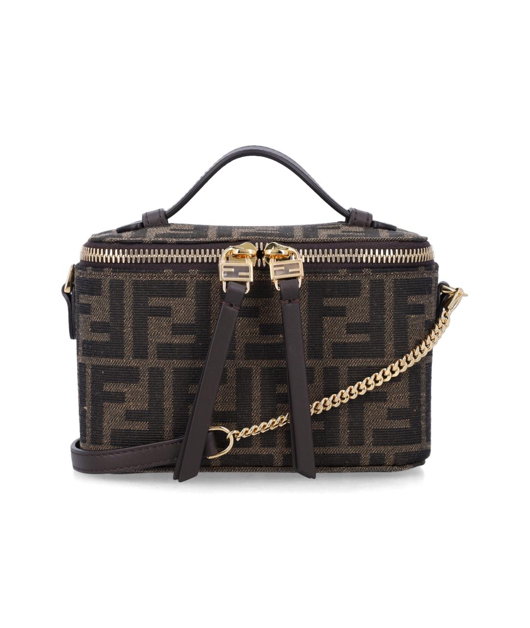 FENDI Коричневая тканевая сумка через плечо, фото 1