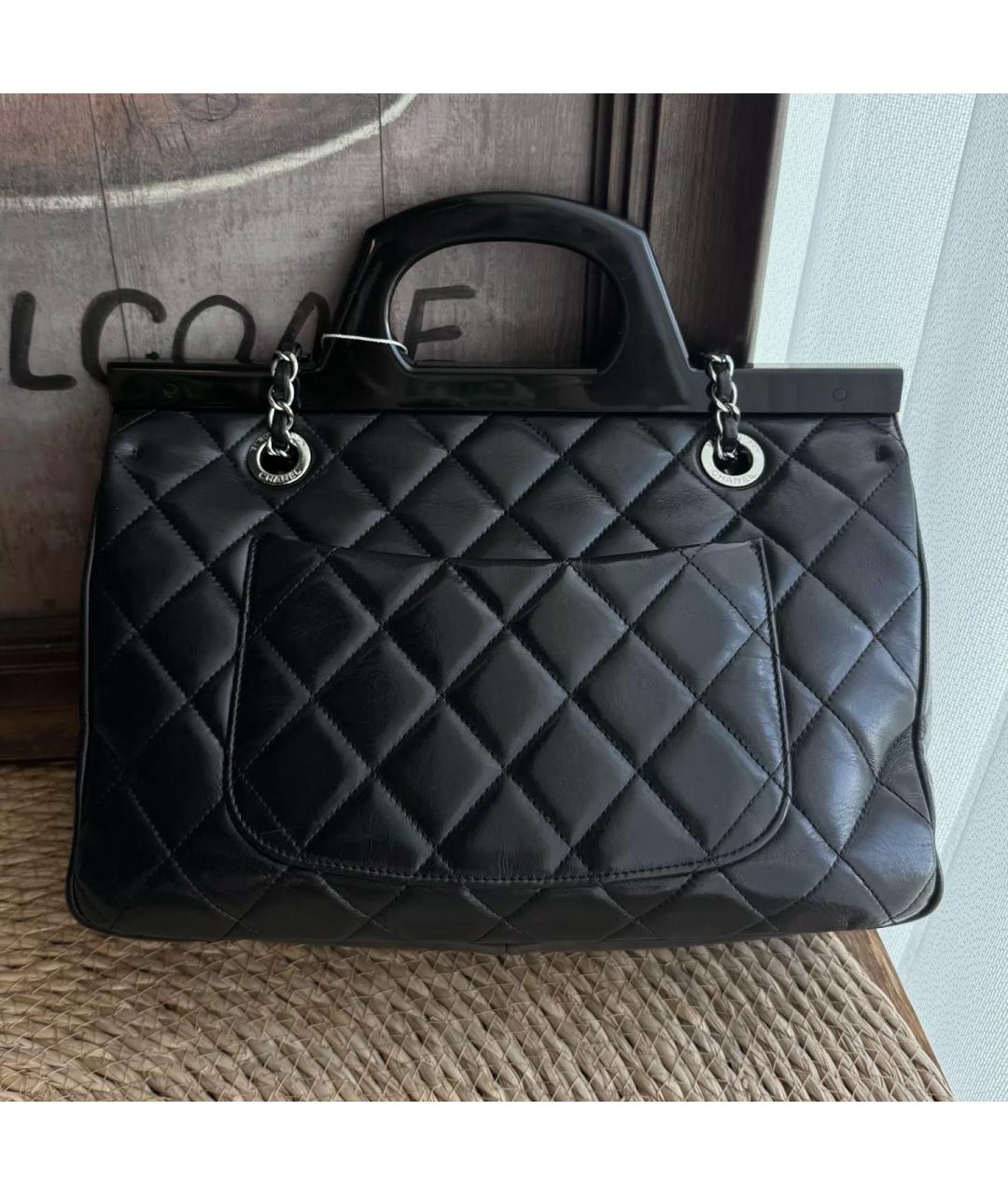 CHANEL Черная кожаная сумка через плечо, фото 3
