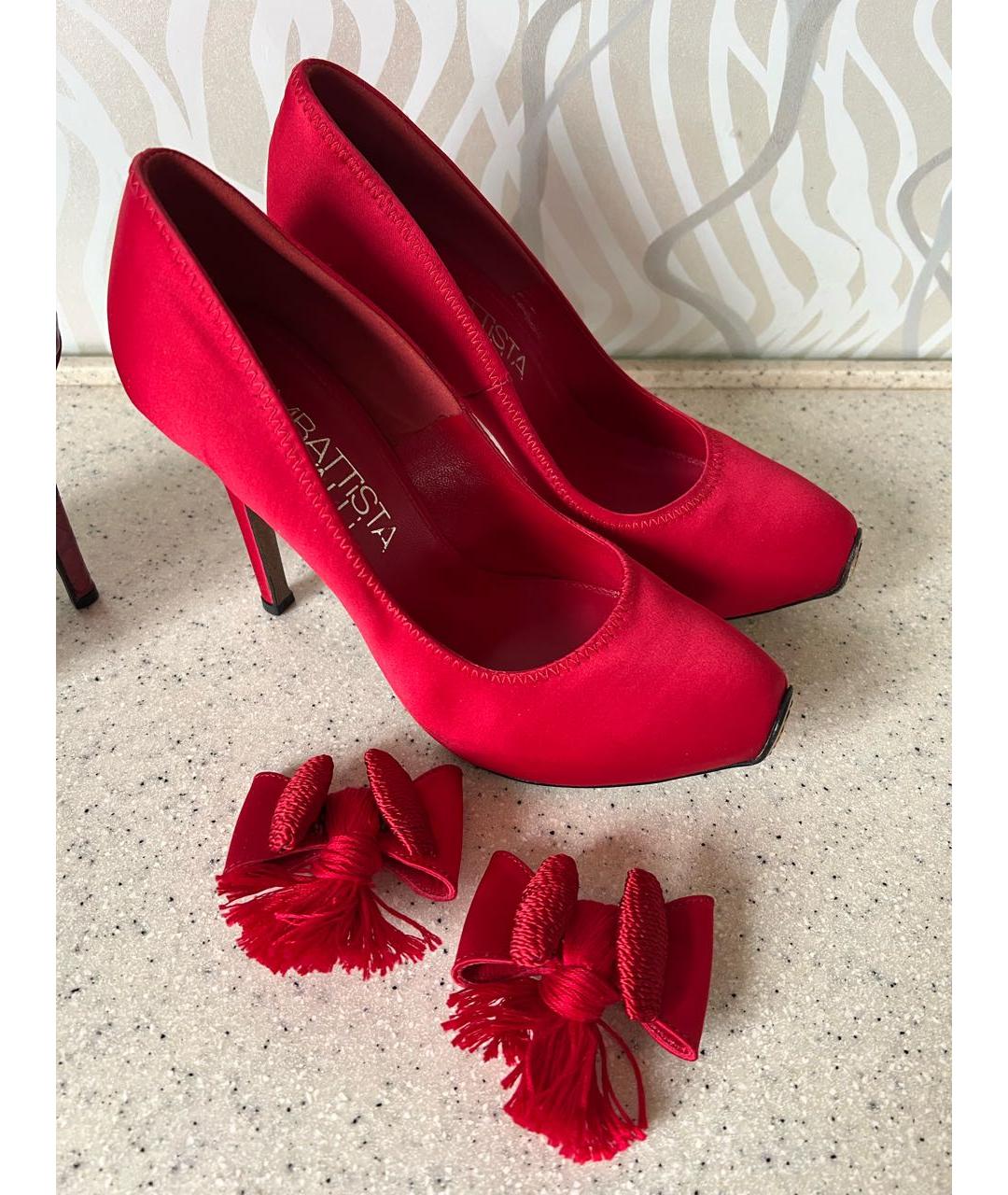 GIAMBATTISTA VALLI Красные текстильные туфли, фото 5