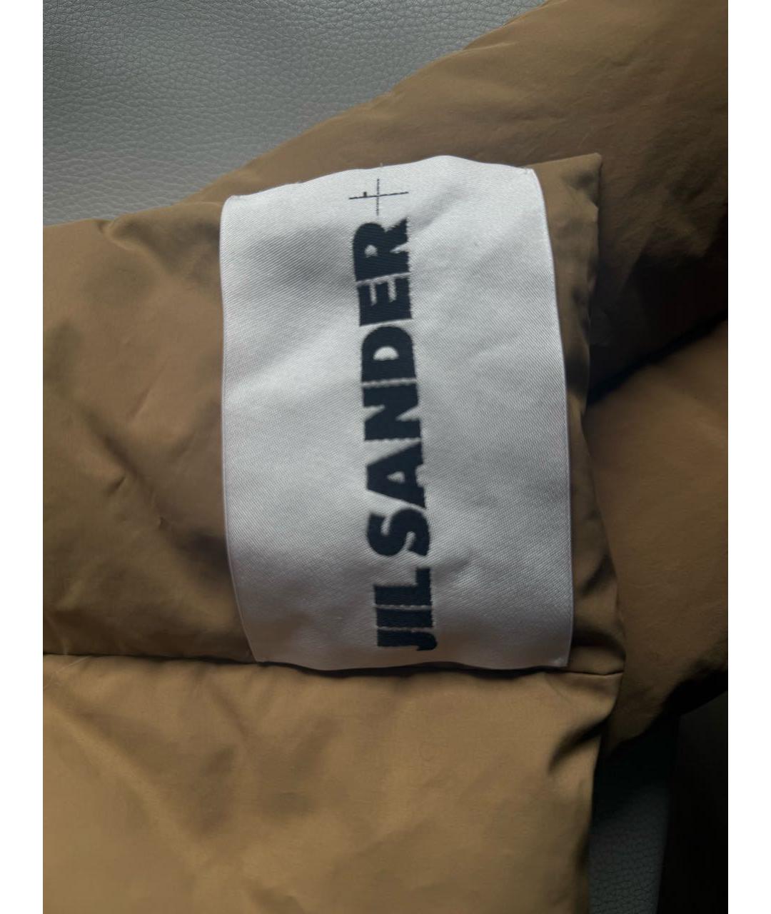JIL SANDER Горчичный хлопковый шарф, фото 3
