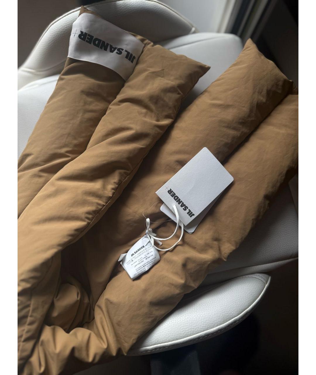 JIL SANDER Горчичный хлопковый шарф, фото 2