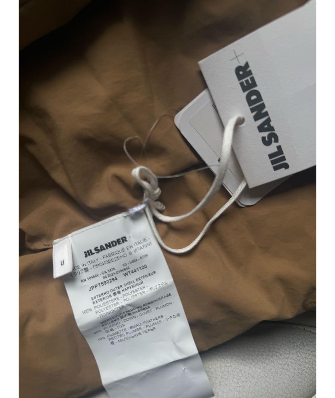 JIL SANDER Горчичный хлопковый шарф, фото 4