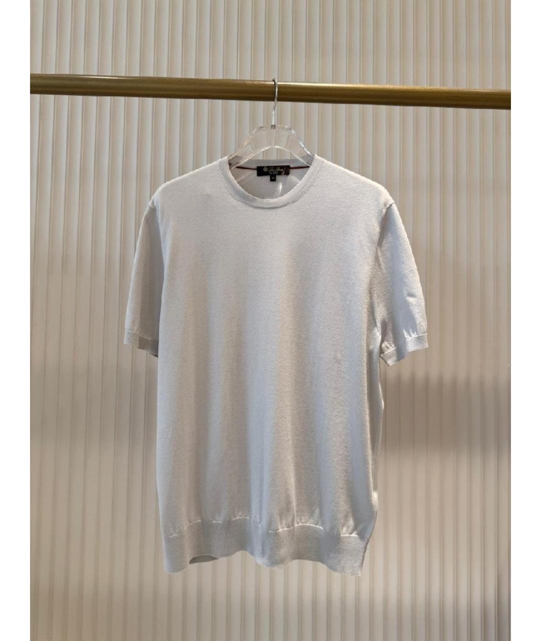 LORO PIANA Голубая хлопковая футболка, фото 10