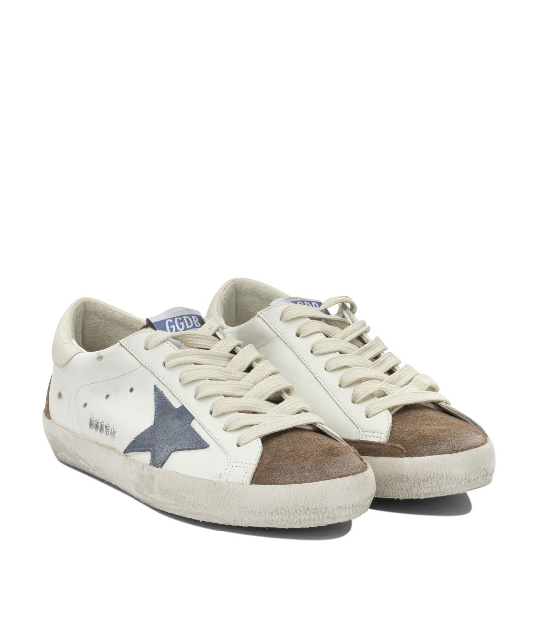 GOLDEN GOOSE Коричневые кожаные низкие кроссовки / кеды, фото 2