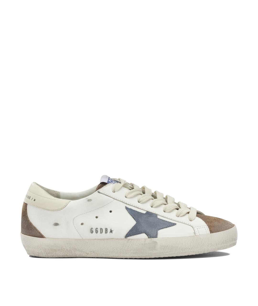 GOLDEN GOOSE Коричневые кожаные низкие кроссовки / кеды, фото 1