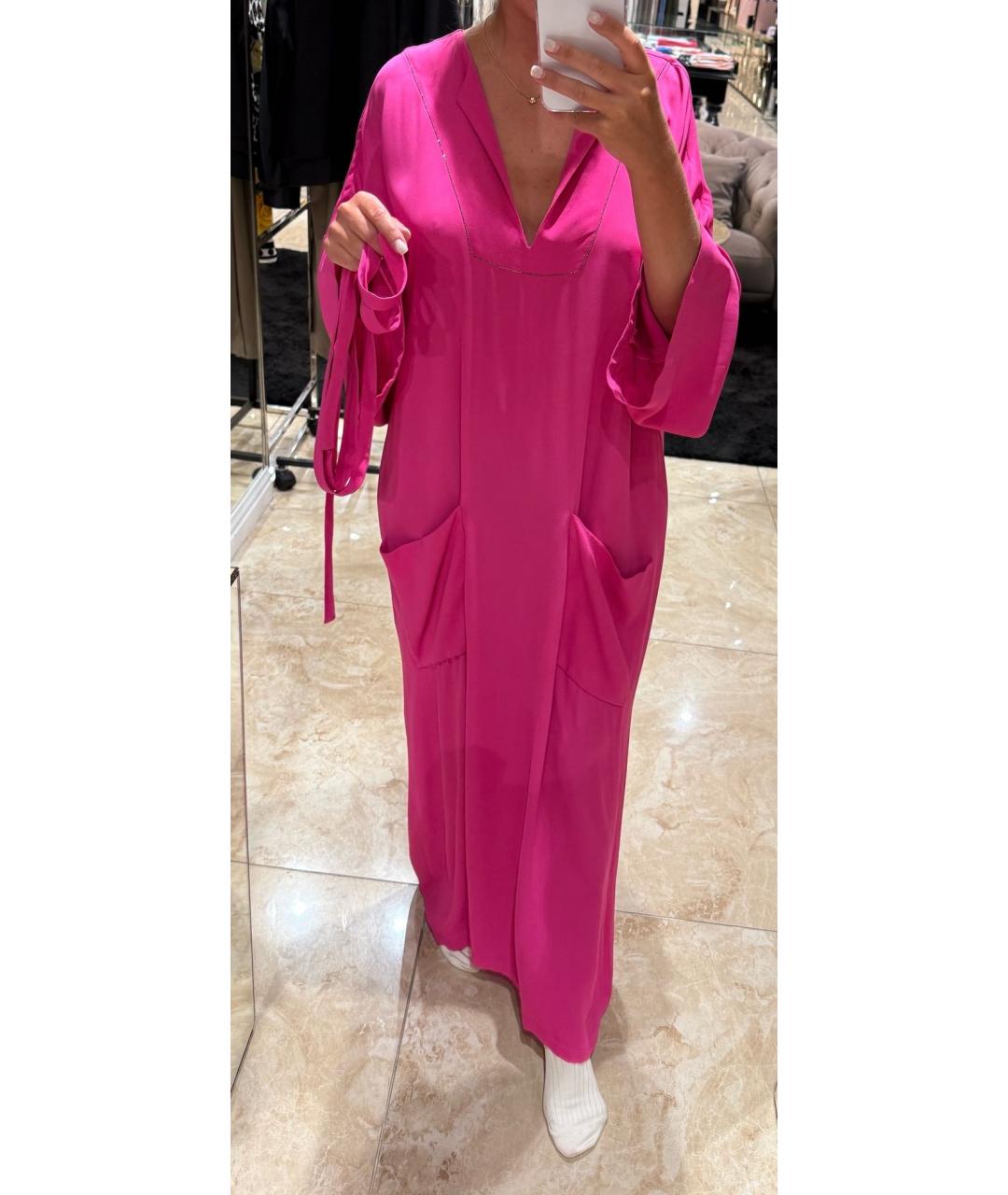 FABIANA FILIPPI Фуксия вискозное повседневное платье, фото 5