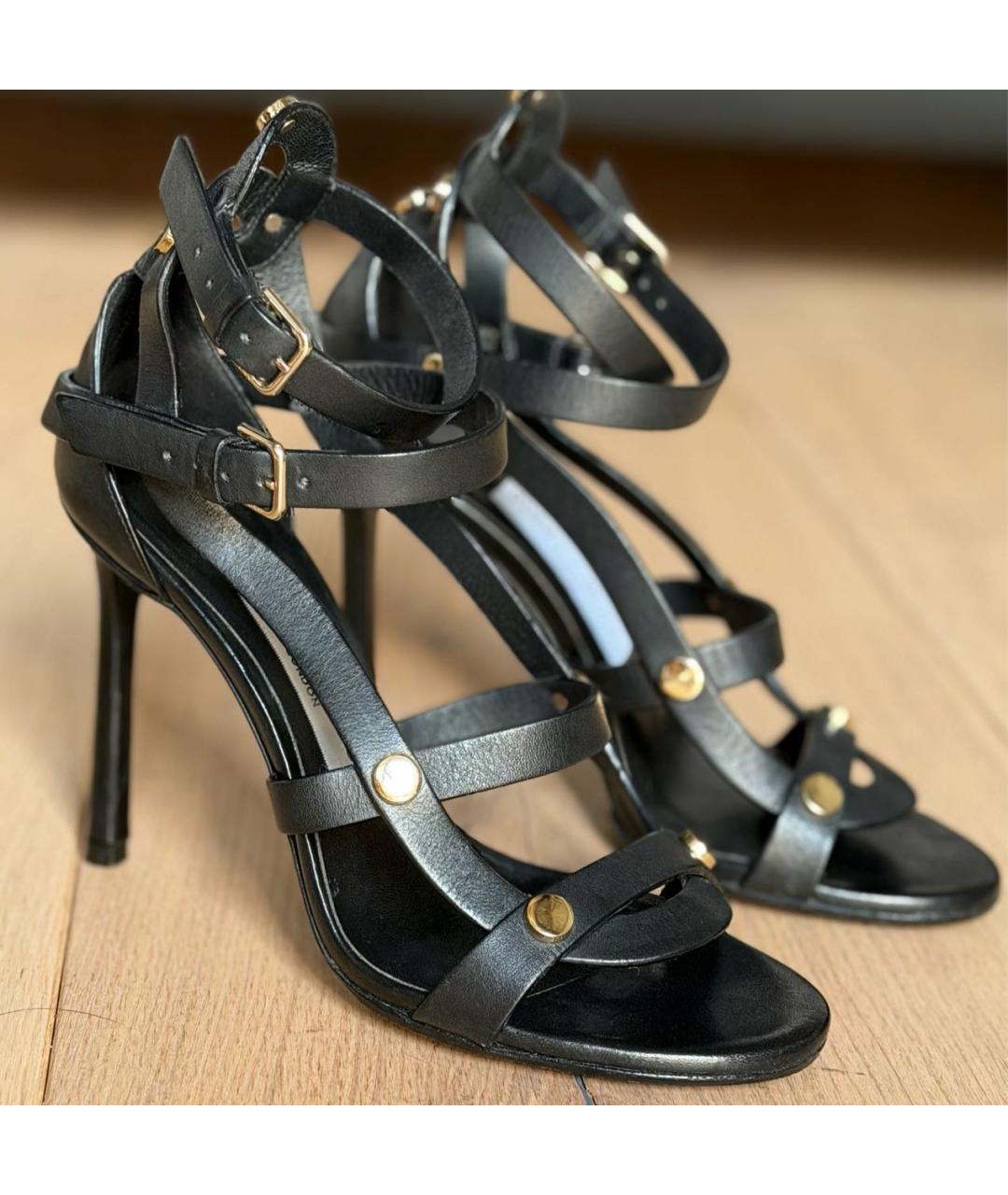 JIMMY CHOO Черные кожаные босоножки, фото 9