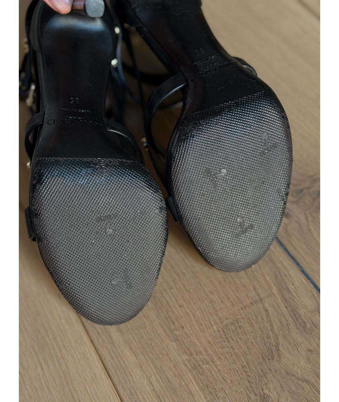 JIMMY CHOO Черные кожаные босоножки, фото 8