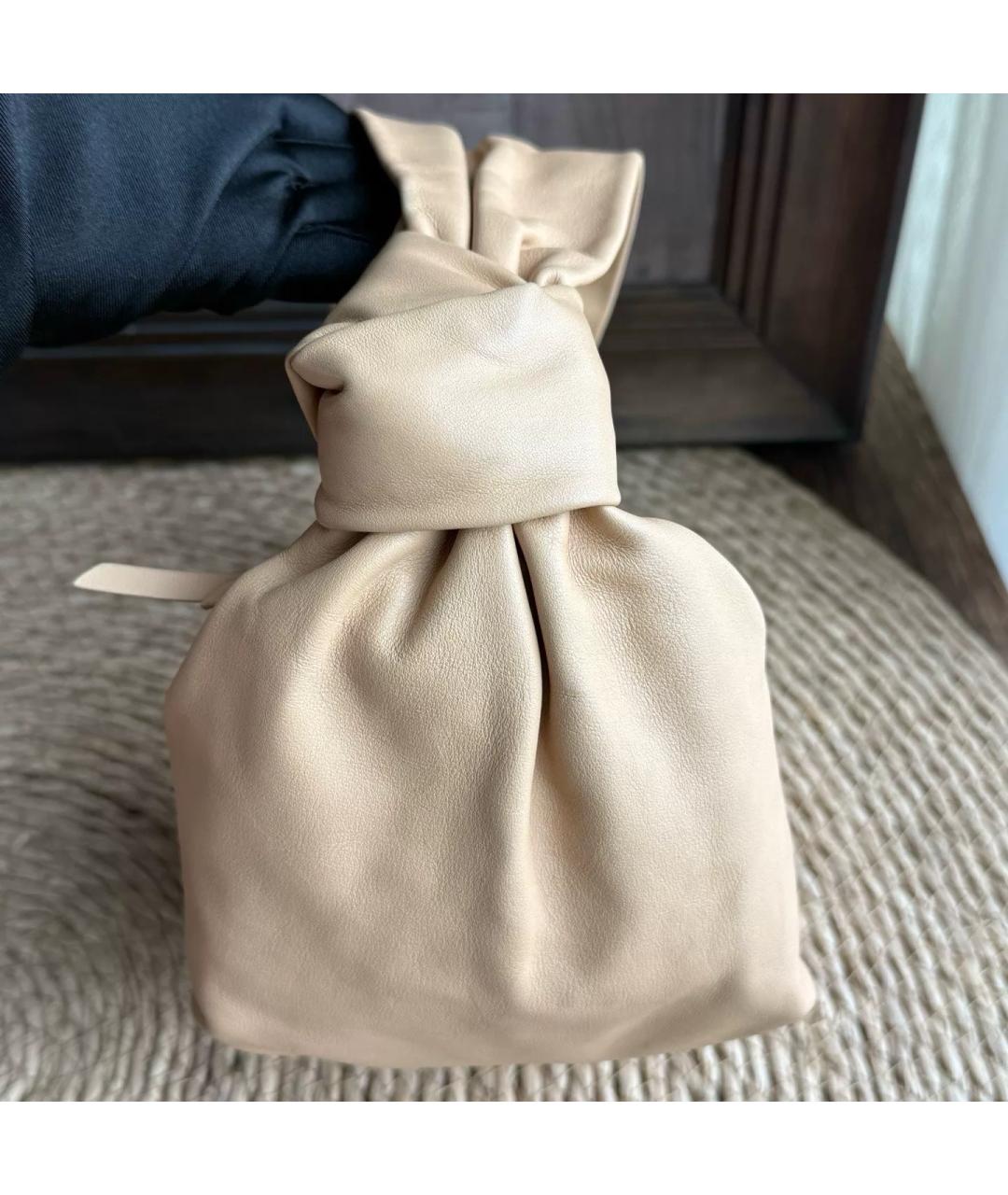 BOTTEGA VENETA Бежевая кожаная сумка через плечо, фото 4