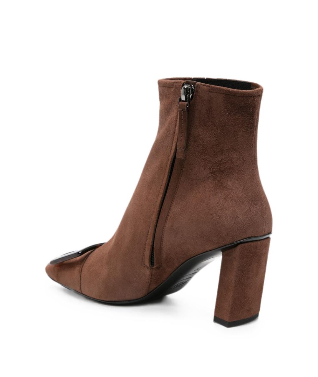 ROGER VIVIER Коричневые замшевые ботильоны, фото 2