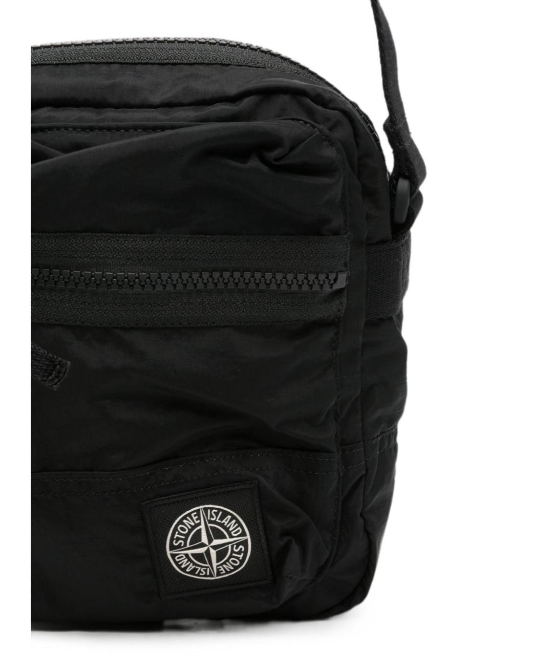 STONE ISLAND Черная синтетическая сумка на плечо, фото 4