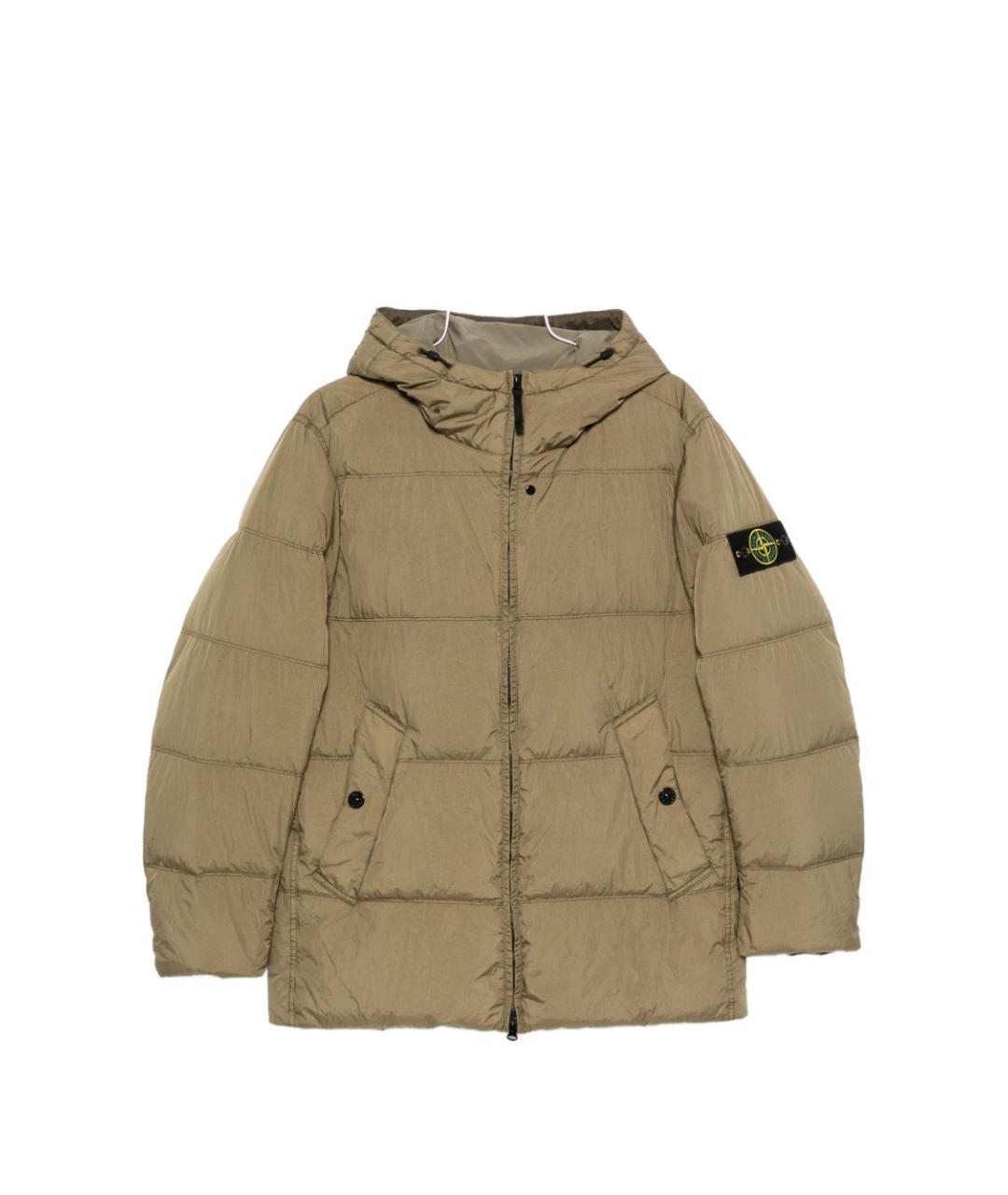 STONE ISLAND Хаки полиамидовый пуховик, фото 3