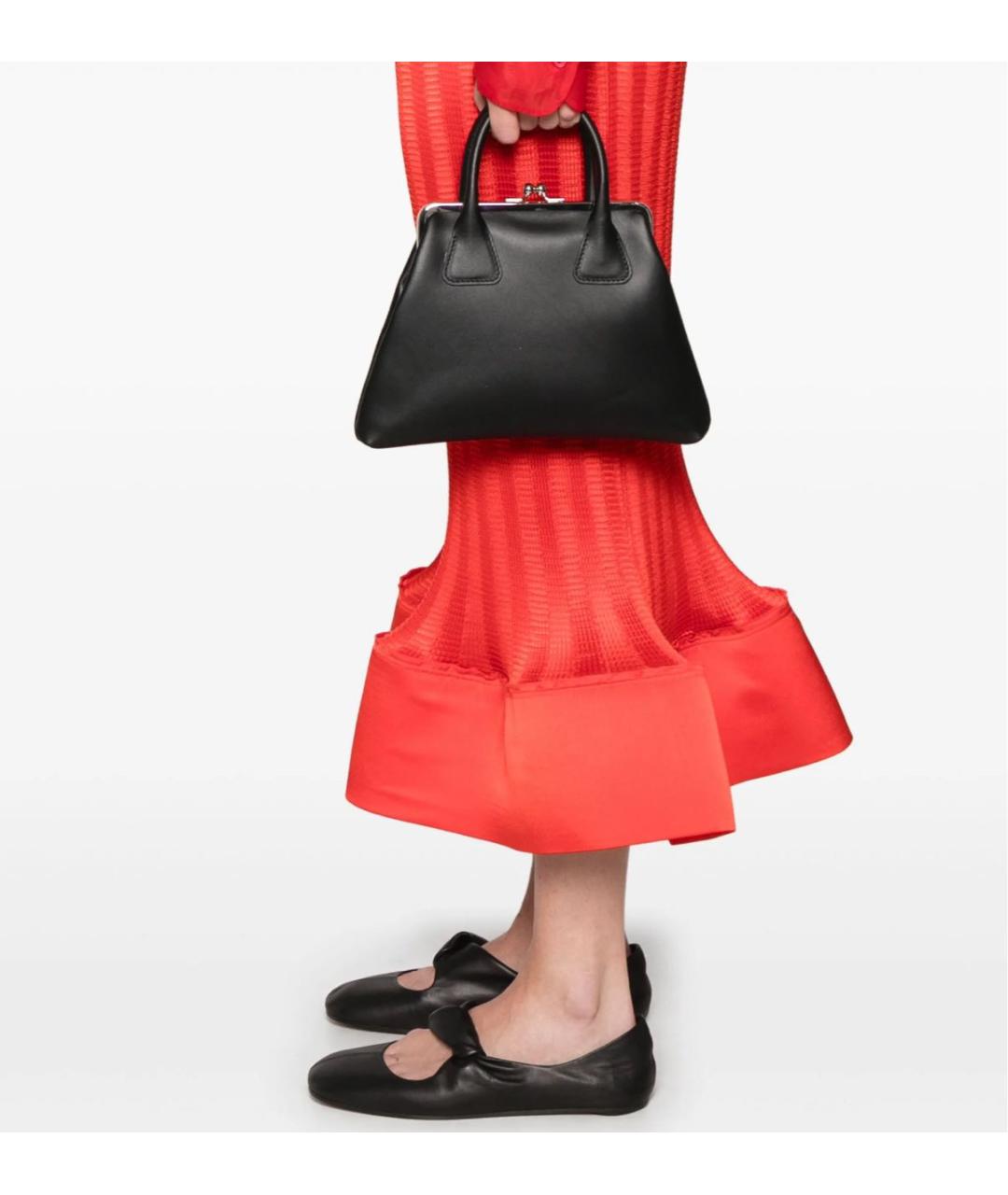 COMME DES GARÇONS Черная кожаная сумка с короткими ручками, фото 8