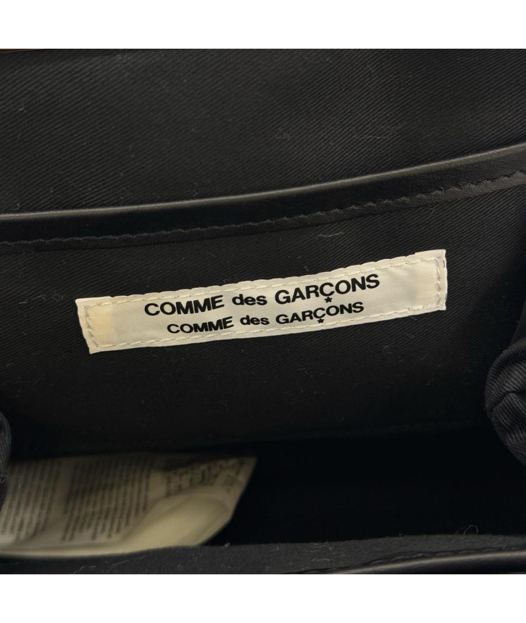 COMME DES GARÇONS Черная кожаная сумка с короткими ручками, фото 5