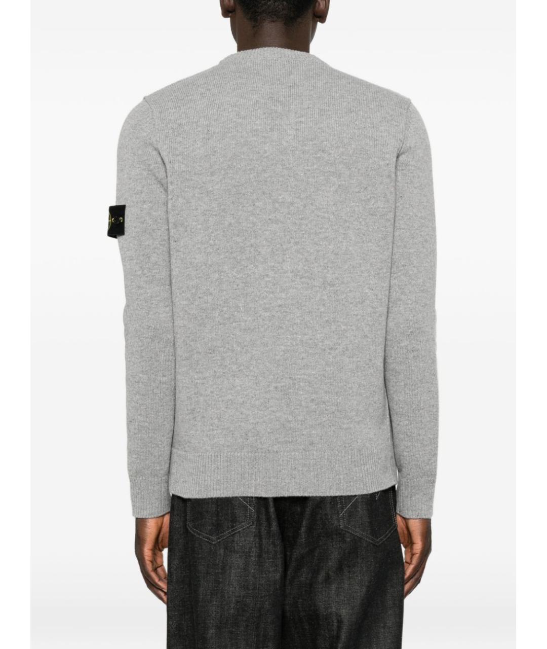 STONE ISLAND Серый шерстяной джемпер / свитер, фото 3