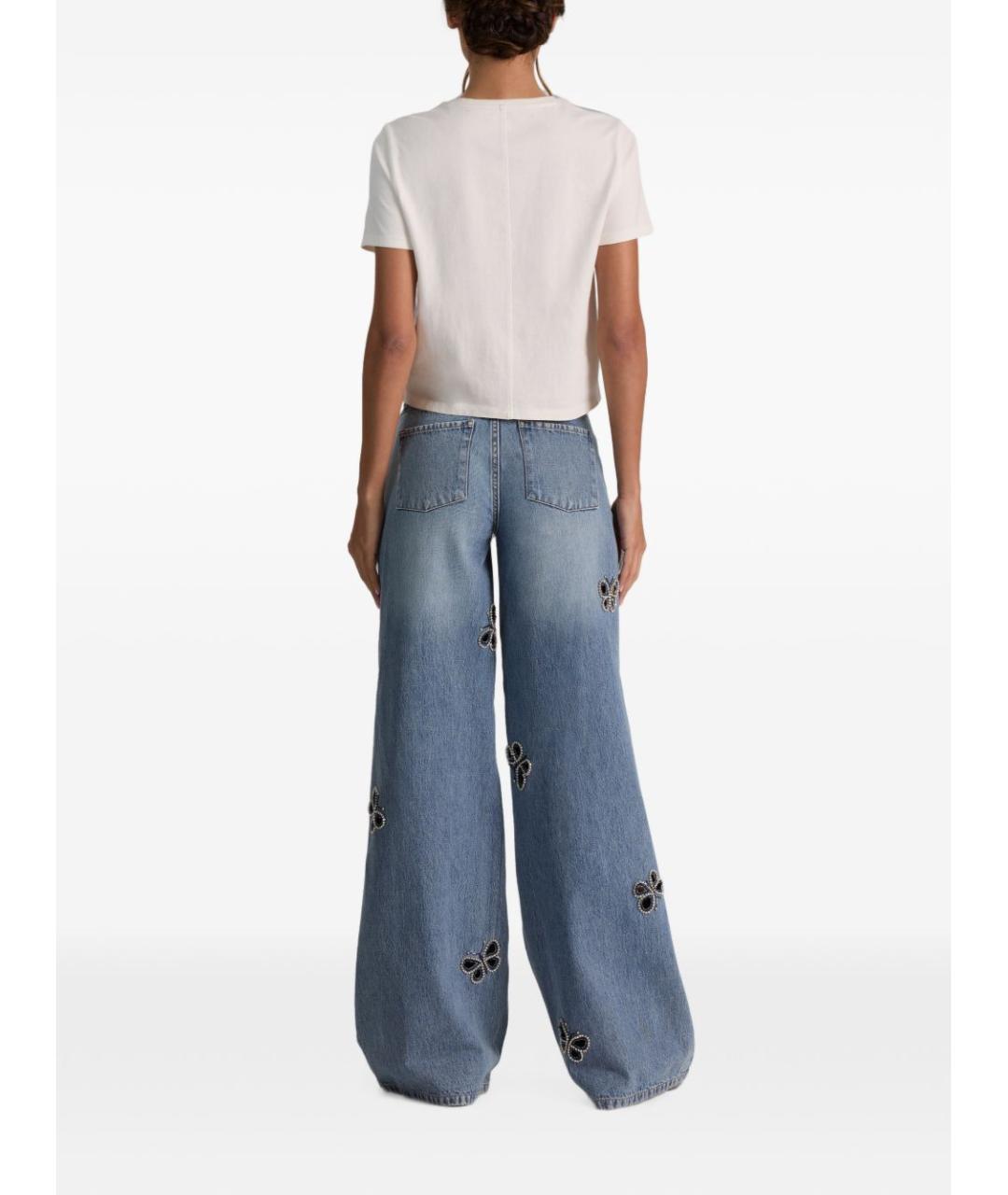 ALICE+OLIVIA Синие хлопковые прямые джинсы, фото 6