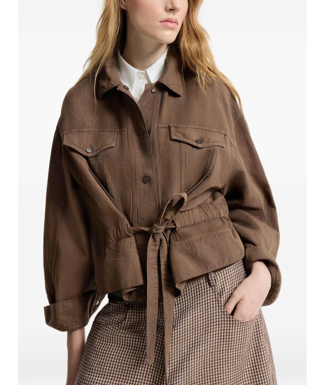 BRUNELLO CUCINELLI Коричневая хлопковая куртка, фото 4