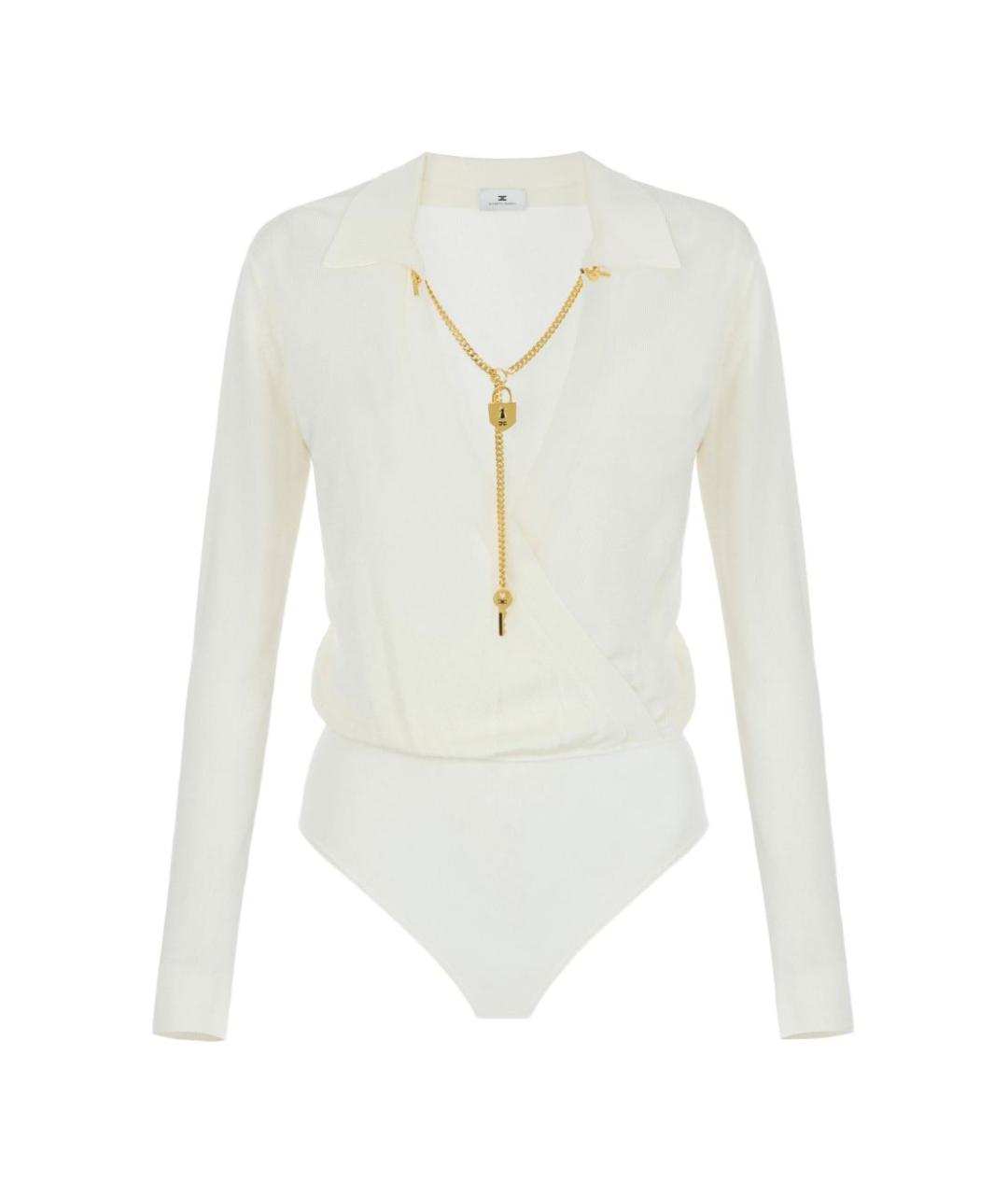 ELISABETTA FRANCHI Белое вискозное боди, фото 1