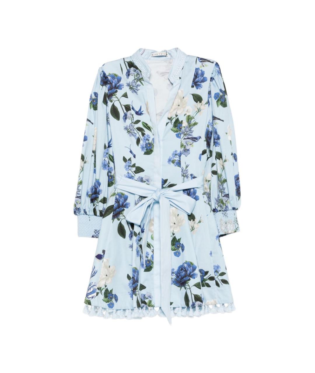 ALICE+OLIVIA Голубое хлопковое повседневное платье, фото 1