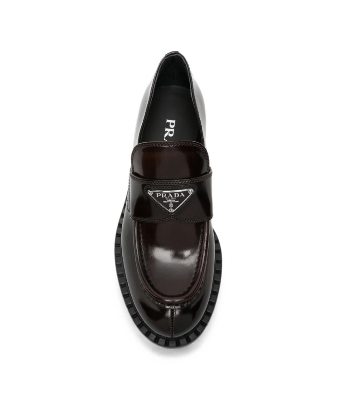 PRADA Коричневые кожаные лоферы, фото 3