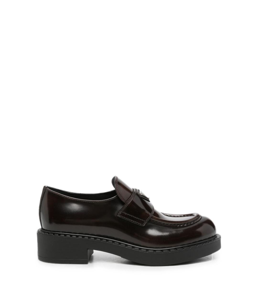 PRADA Коричневые кожаные лоферы, фото 1