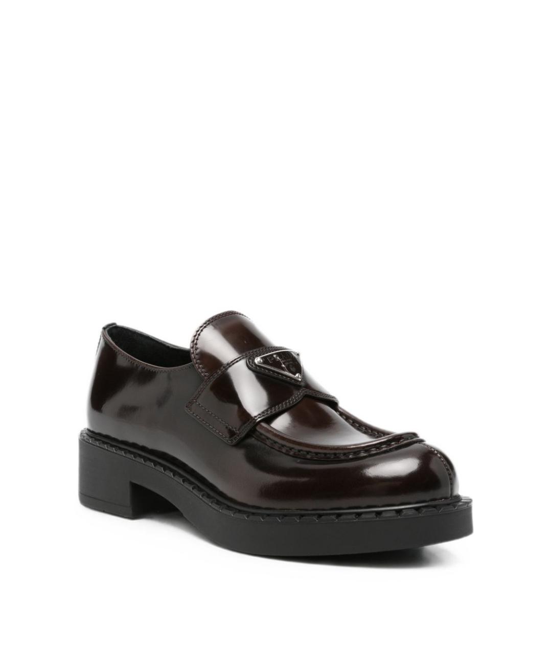 PRADA Коричневые кожаные лоферы, фото 4