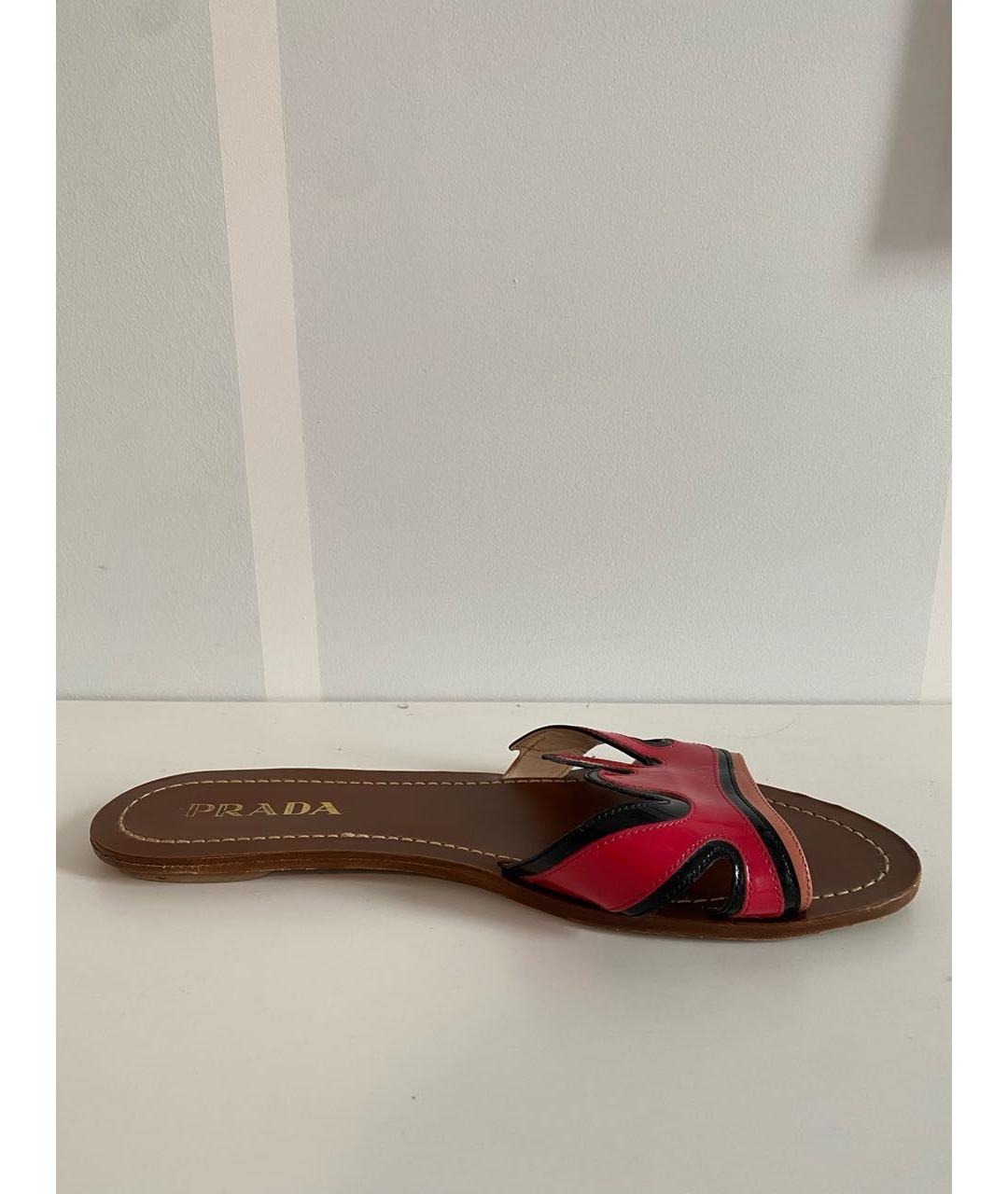 PRADA Мульти шлепанцы из лакированной кожи, фото 9