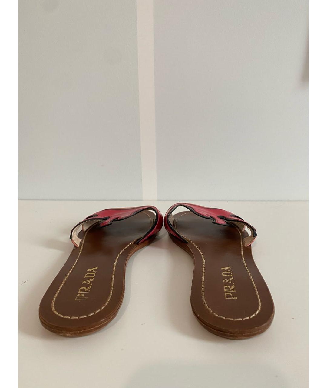 PRADA Мульти шлепанцы из лакированной кожи, фото 4