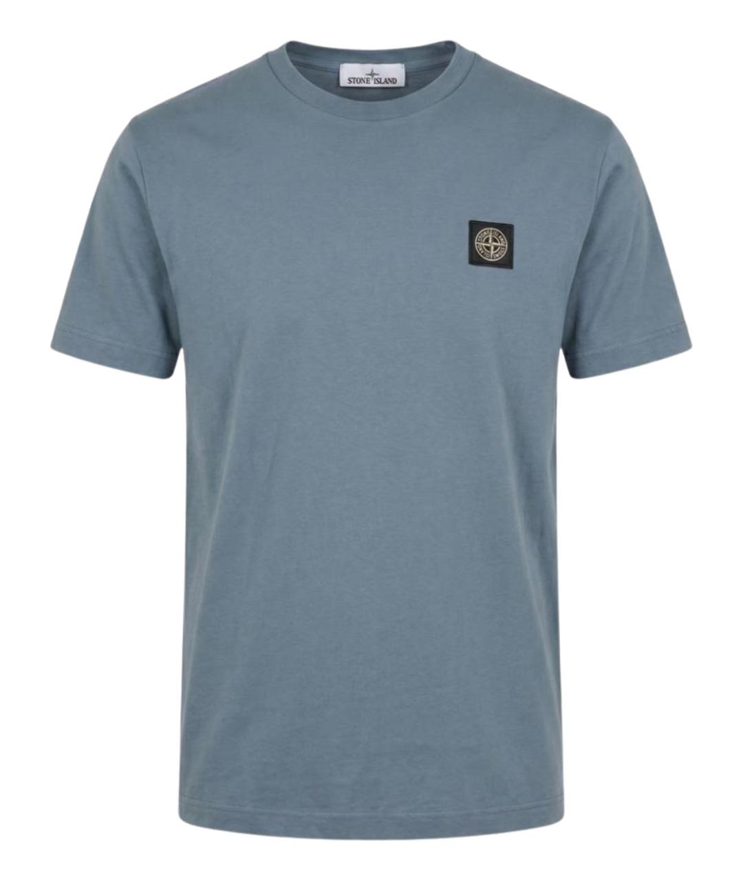 STONE ISLAND Голубая хлопковая футболка, фото 1