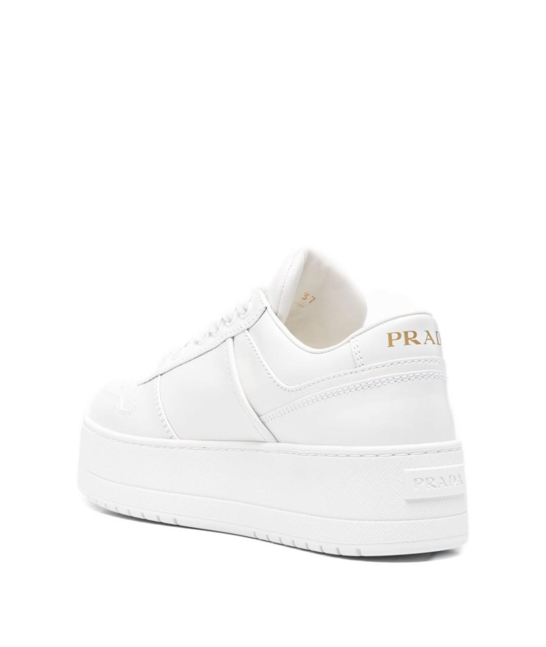 PRADA Белые кожаные кроссовки, фото 2