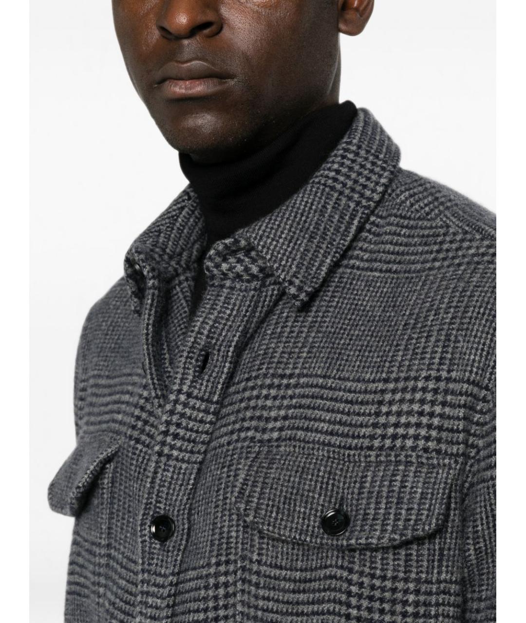 BRIONI Синяя кашемировая кэжуал рубашка, фото 5