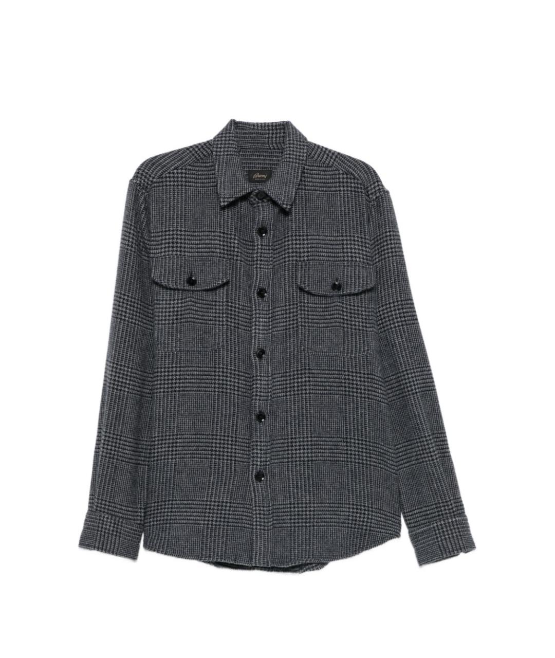 BRIONI Синяя кашемировая кэжуал рубашка, фото 1