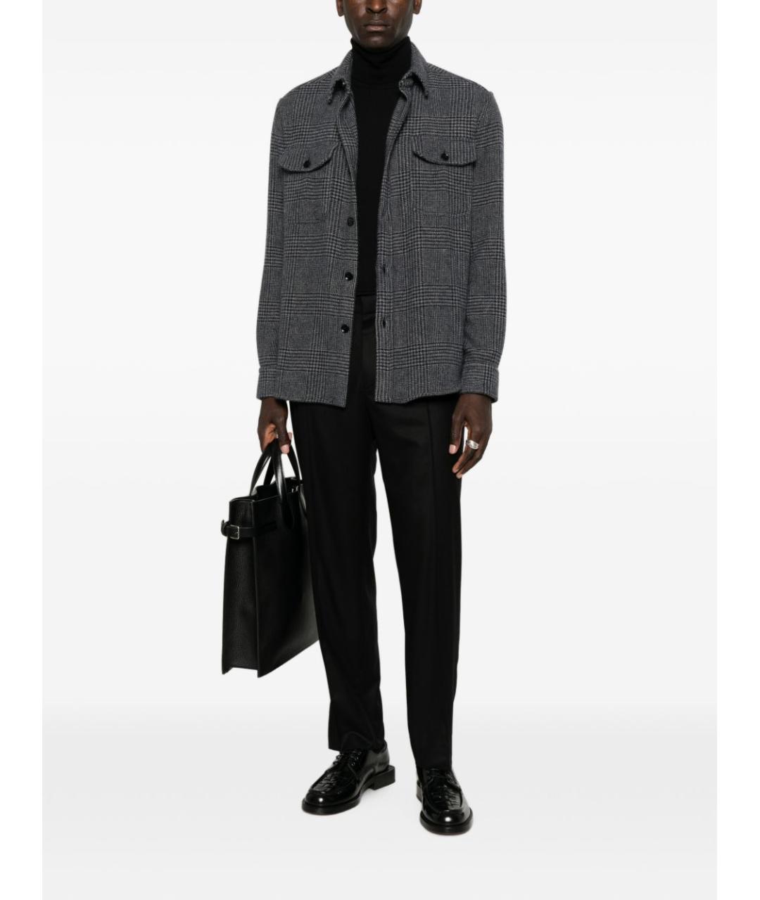 BRIONI Синяя кашемировая кэжуал рубашка, фото 3