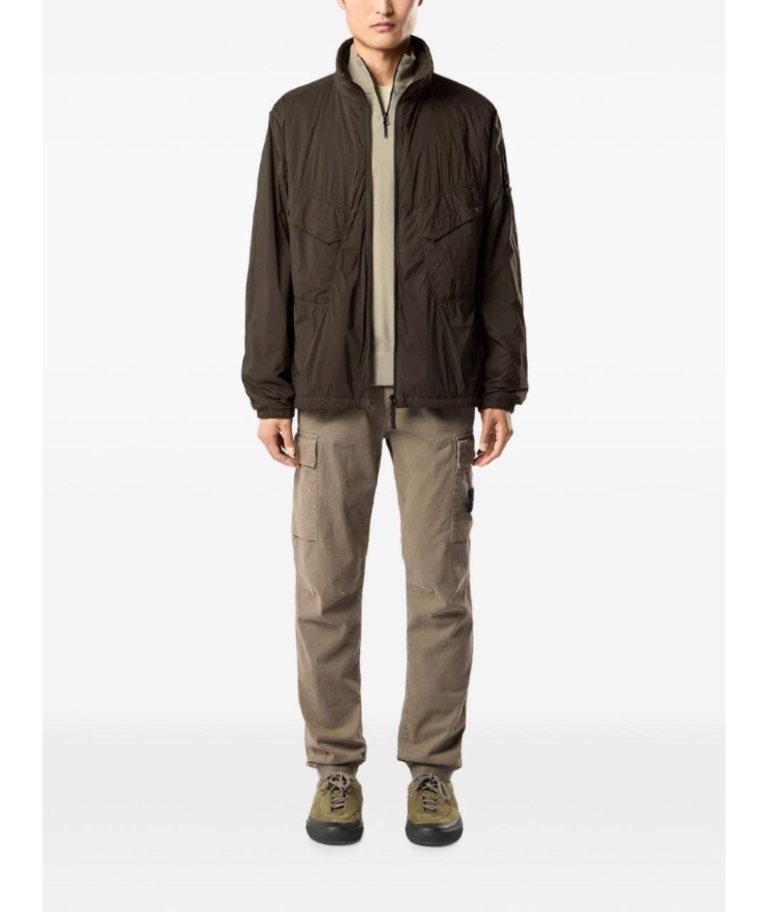 STONE ISLAND Хаки хлопковые повседневные брюки, фото 3