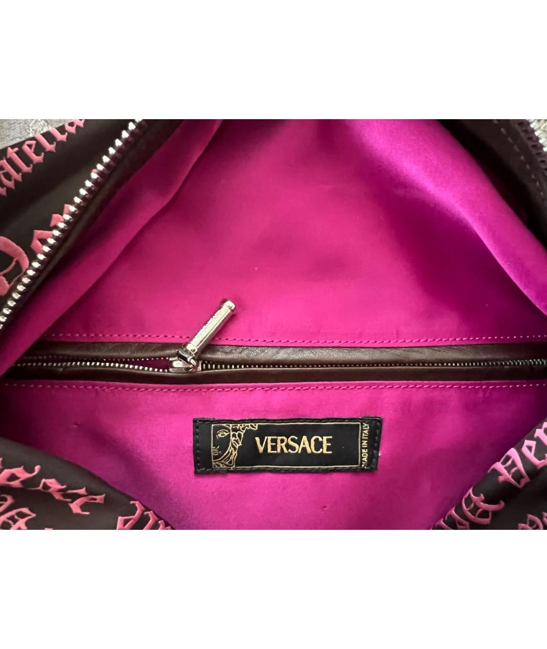 VERSACE Коричневая тканевая сумка тоут, фото 4