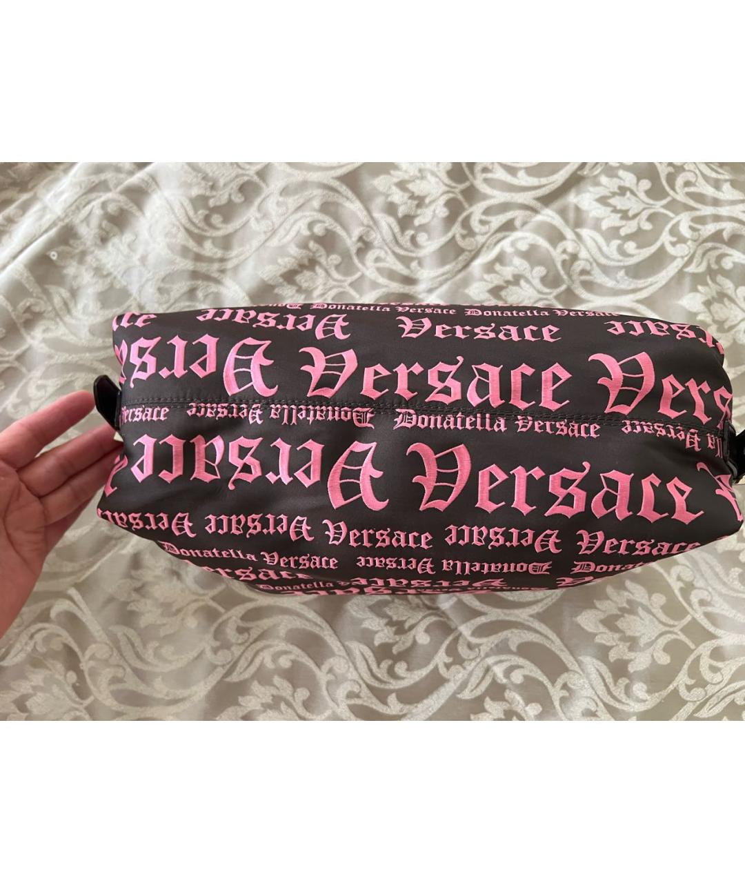 VERSACE Коричневая тканевая сумка тоут, фото 6