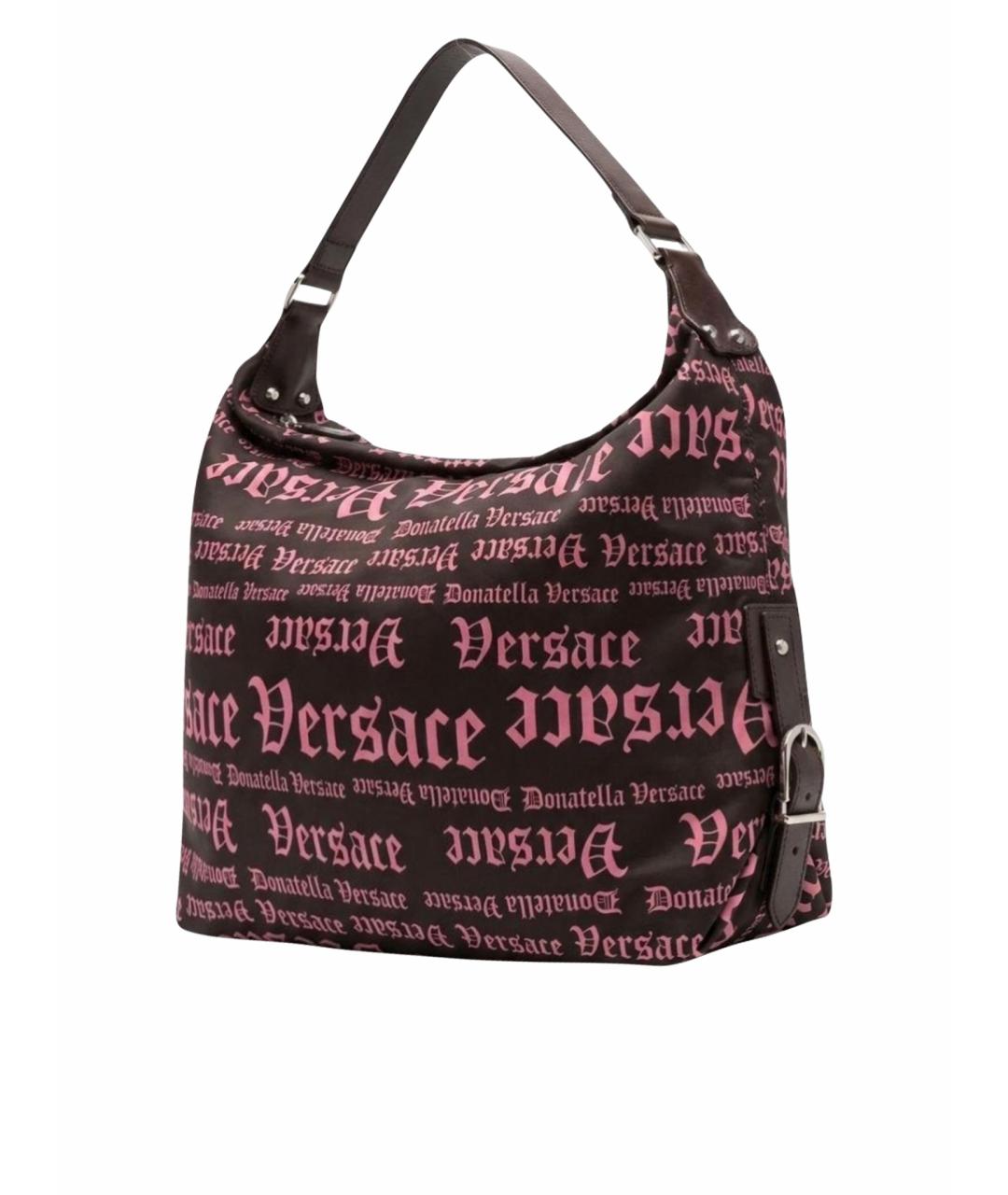 VERSACE Коричневая тканевая сумка тоут, фото 1