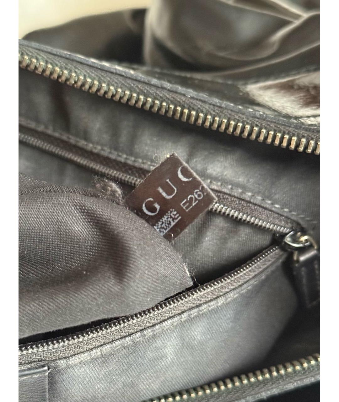 GUCCI Черная сумка с короткими ручками из лакированной кожи, фото 8
