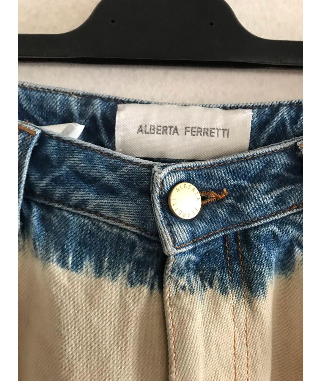 ALBERTA FERRETTI Мульти хлопковые прямые джинсы, фото 2